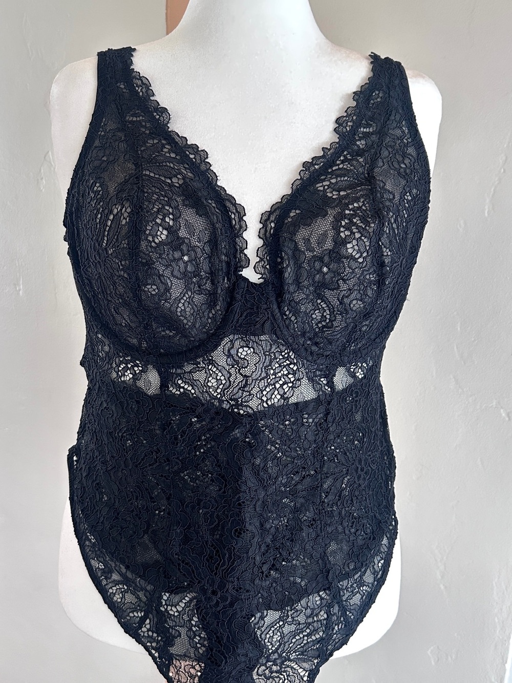 Savage X Fenty Corded Lace Underwire Teddy Black Caviar NWT 2X (18-20)
